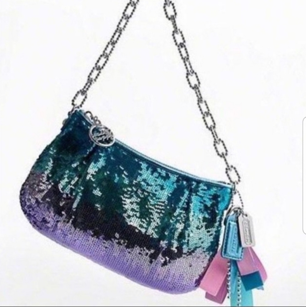 Coach Poppy Limited Ed. Ombre' Sequins Evening Bag - Picture 1 of 16